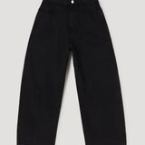 ROHE - Cropped barrel leg denim | black