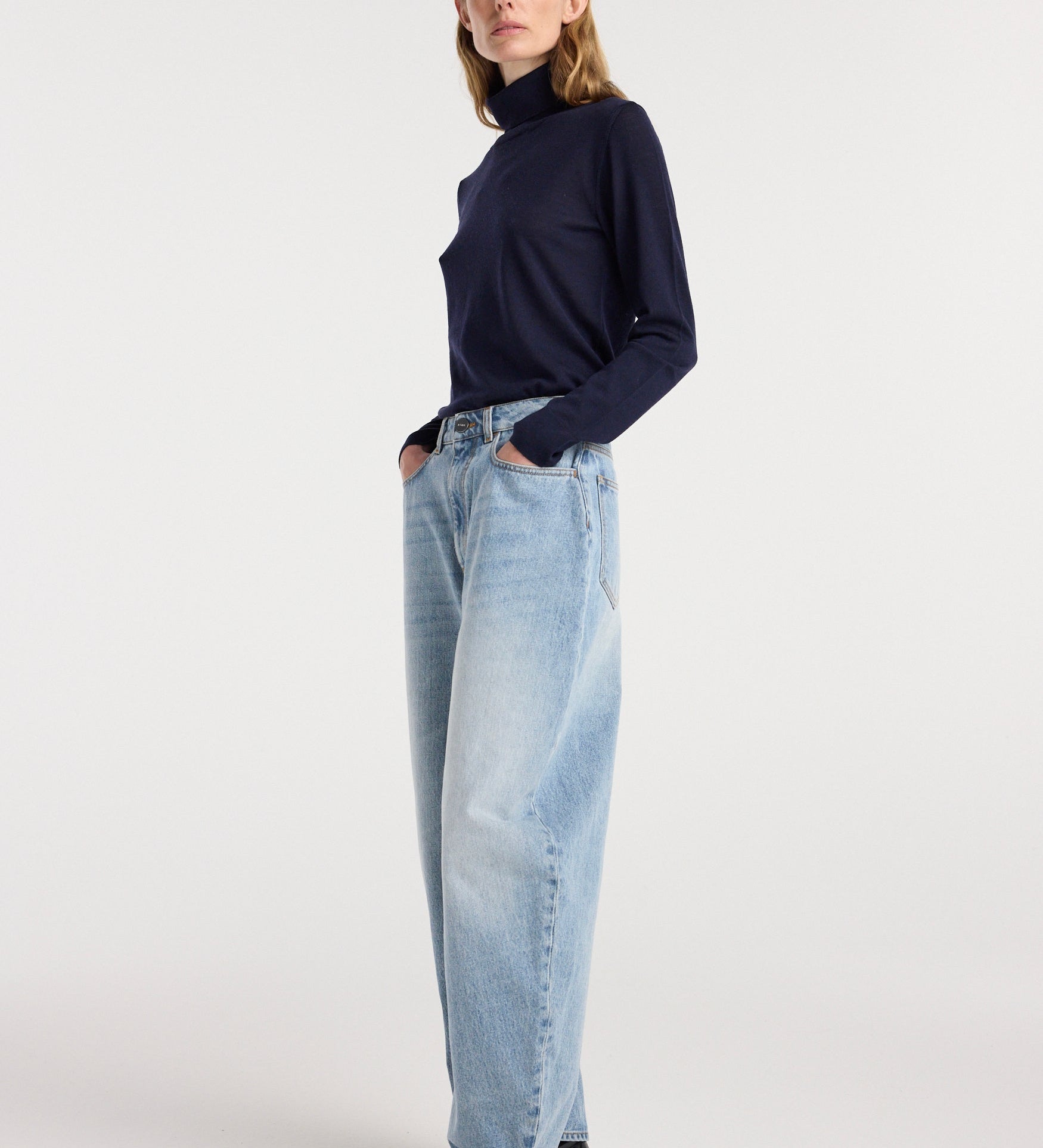 ROHE - Fransje - Sculptural denim trousers | classic blue