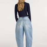 ROHE - Fransje - Sculptural denim trousers | classic blue