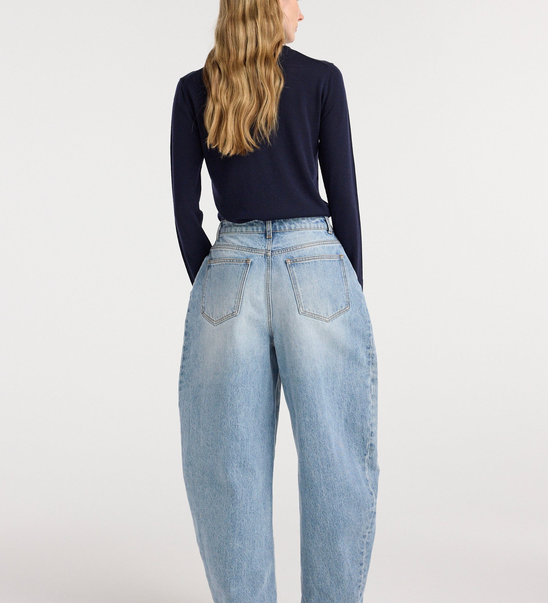 ROHE - Fransje - Sculptural denim trousers | classic blue