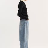 ROHE - Sculptural denim trousers | classic blue