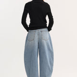 ROHE - Sculptural denim trousers | classic blue
