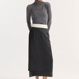 ROHE - Inside-out skirt | dark grey melange