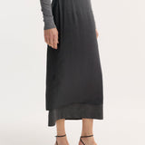 ROHE - Inside-out skirt | dark grey melange
