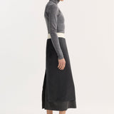 ROHE - Inside-out skirt | dark grey melange