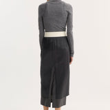 ROHE - Inside-out skirt | dark grey melange