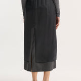 ROHE - Inside-out skirt | dark grey melange