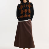 ROHE - Voluminous a-line skirt | espresso