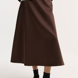 ROHE - Voluminous a-line skirt | espresso