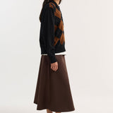 ROHE - Voluminous a-line skirt | espresso