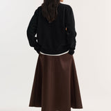 ROHE - Voluminous a-line skirt | espresso