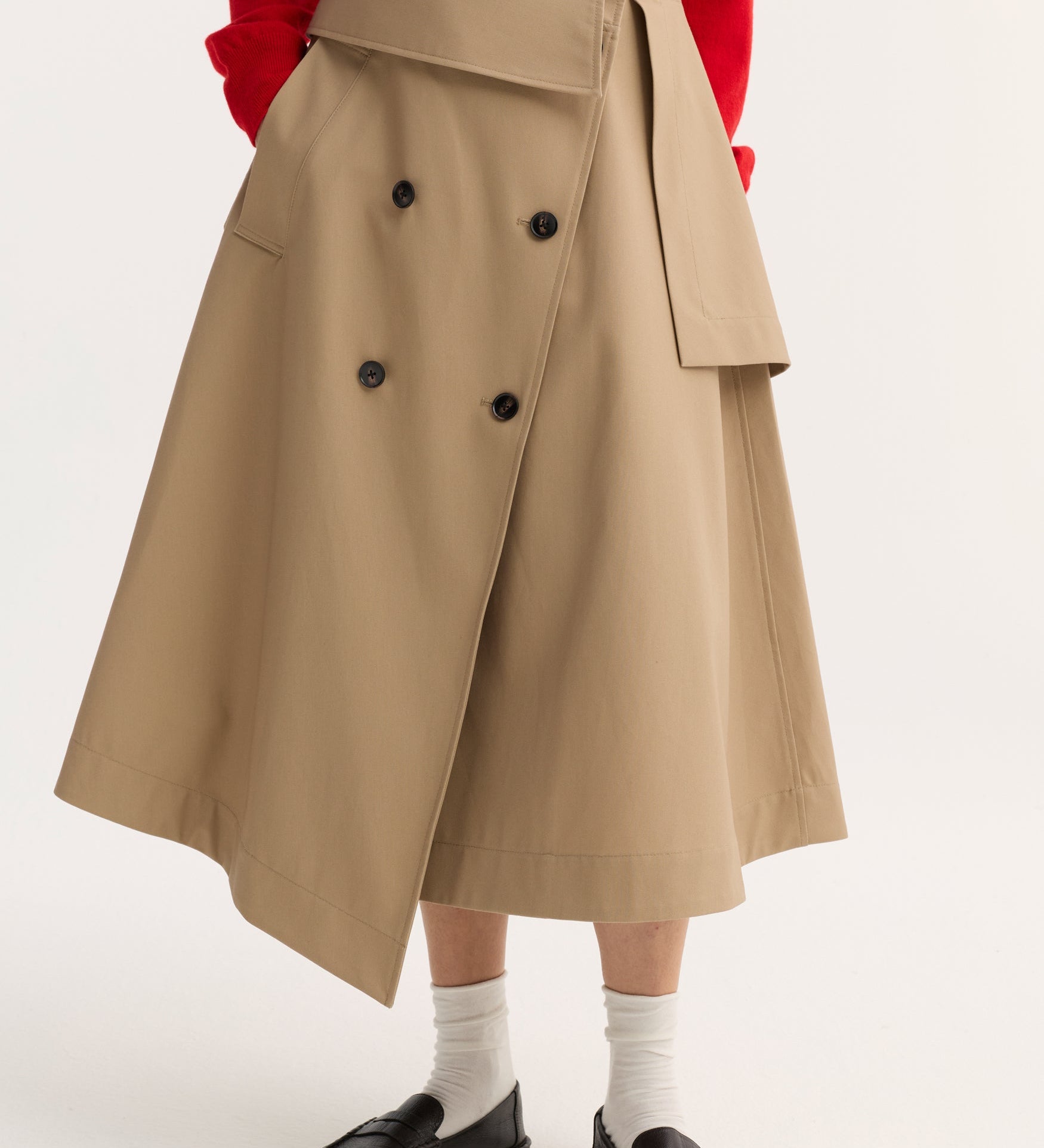 ROHE - Deconstructed trench skirt | sand