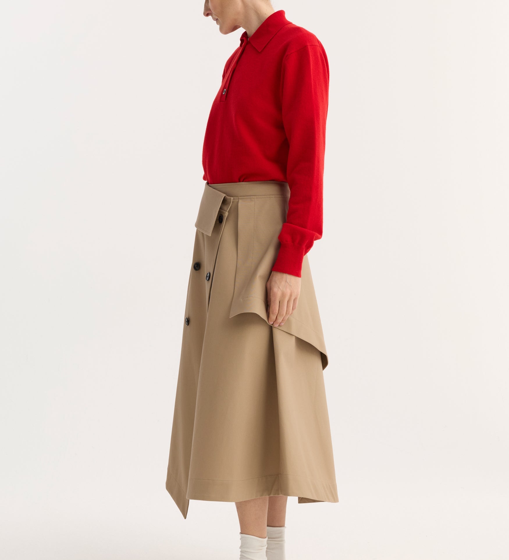 ROHE - Deconstructed trench skirt | sand
