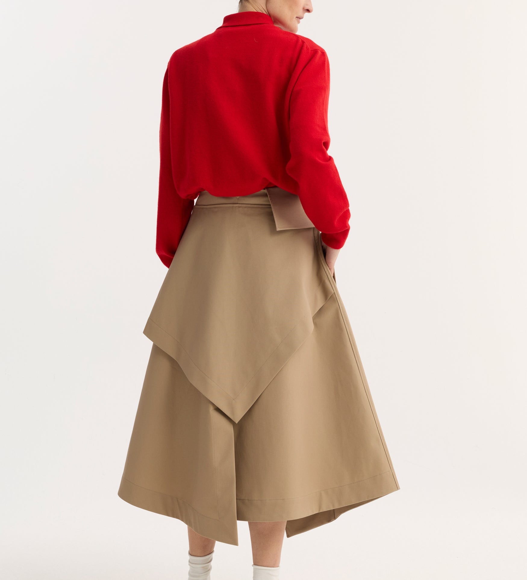 ROHE - Deconstructed trench skirt | sand