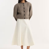 ROHE - Sculptural cotton skirt | paper white