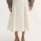 ROHE - Sculptural cotton skirt | paper white