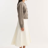 ROHE - Sculptural cotton skirt | paper white