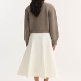 ROHE - Sculptural cotton skirt | paper white