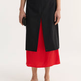 ROHE - Contrast upside-down skirt | black