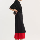 ROHE - Contrast upside-down skirt | black