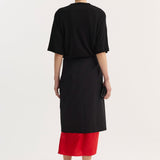 ROHE - Contrast upside-down skirt | black