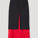 ROHE - Contrast upside-down skirt | black