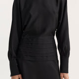 ROHE - Tuxedo silk dress | black
