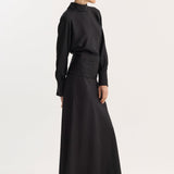 ROHE - Tuxedo silk dress | black