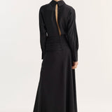ROHE - Tuxedo silk dress | black