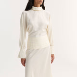 ROHE - Tuxedo silk dress | cream