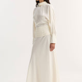 ROHE - Tuxedo silk dress | cream