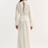 ROHE - Tuxedo silk dress | cream