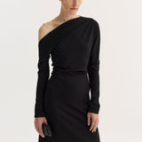 ROHE - Twisted jersey dress | black