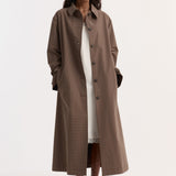ROHE - Technical check belted coat | brown multi check