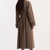 ROHE - Technical check belted coat | brown multi check
