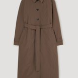 ROHE - Technical check belted coat | brown multi check