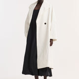 ROHE - Oversized crushed cotton coat | off white