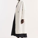 ROHE - Oversized crushed cotton coat | off white