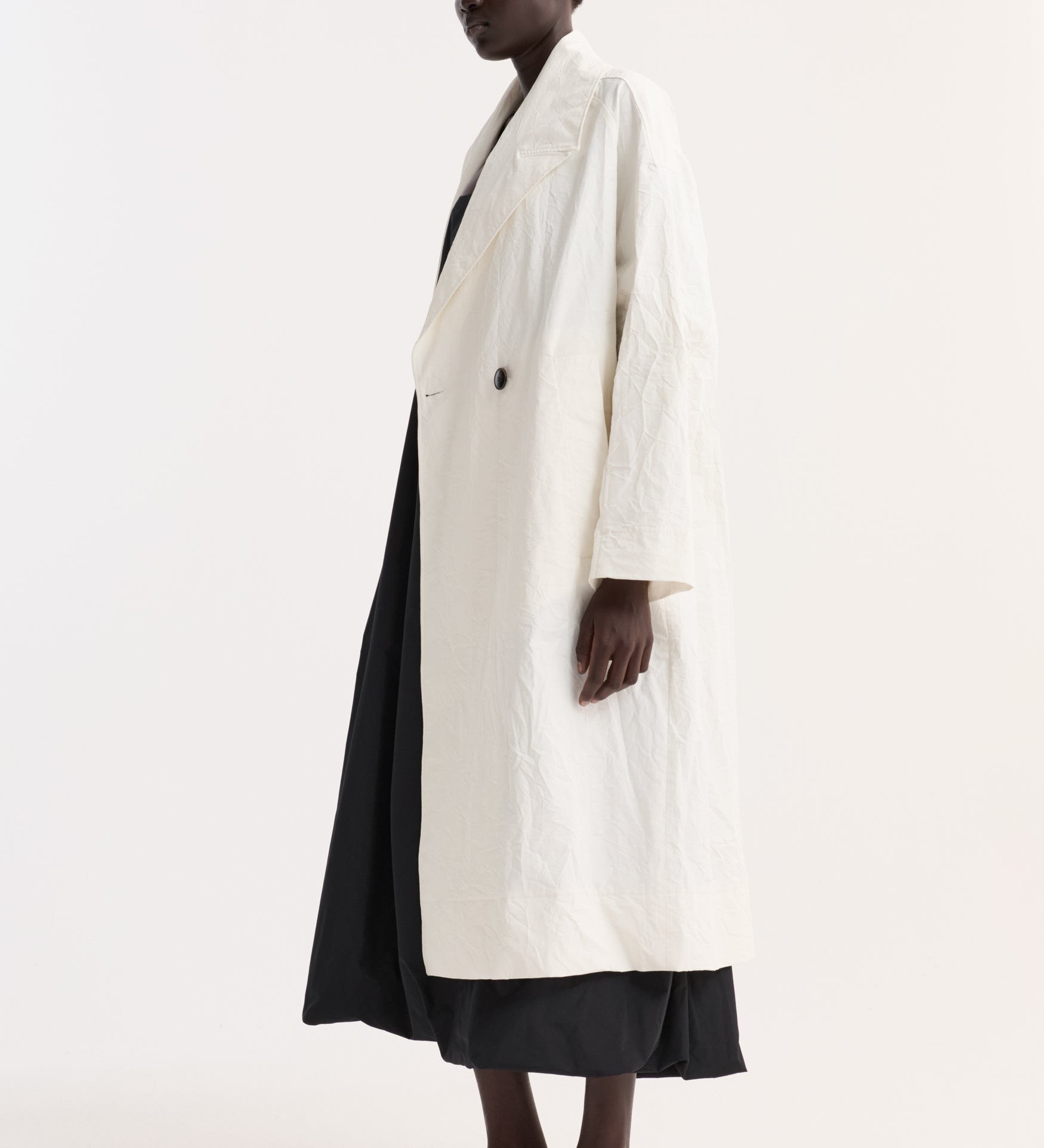 ROHE - Oversized crushed cotton coat | off white