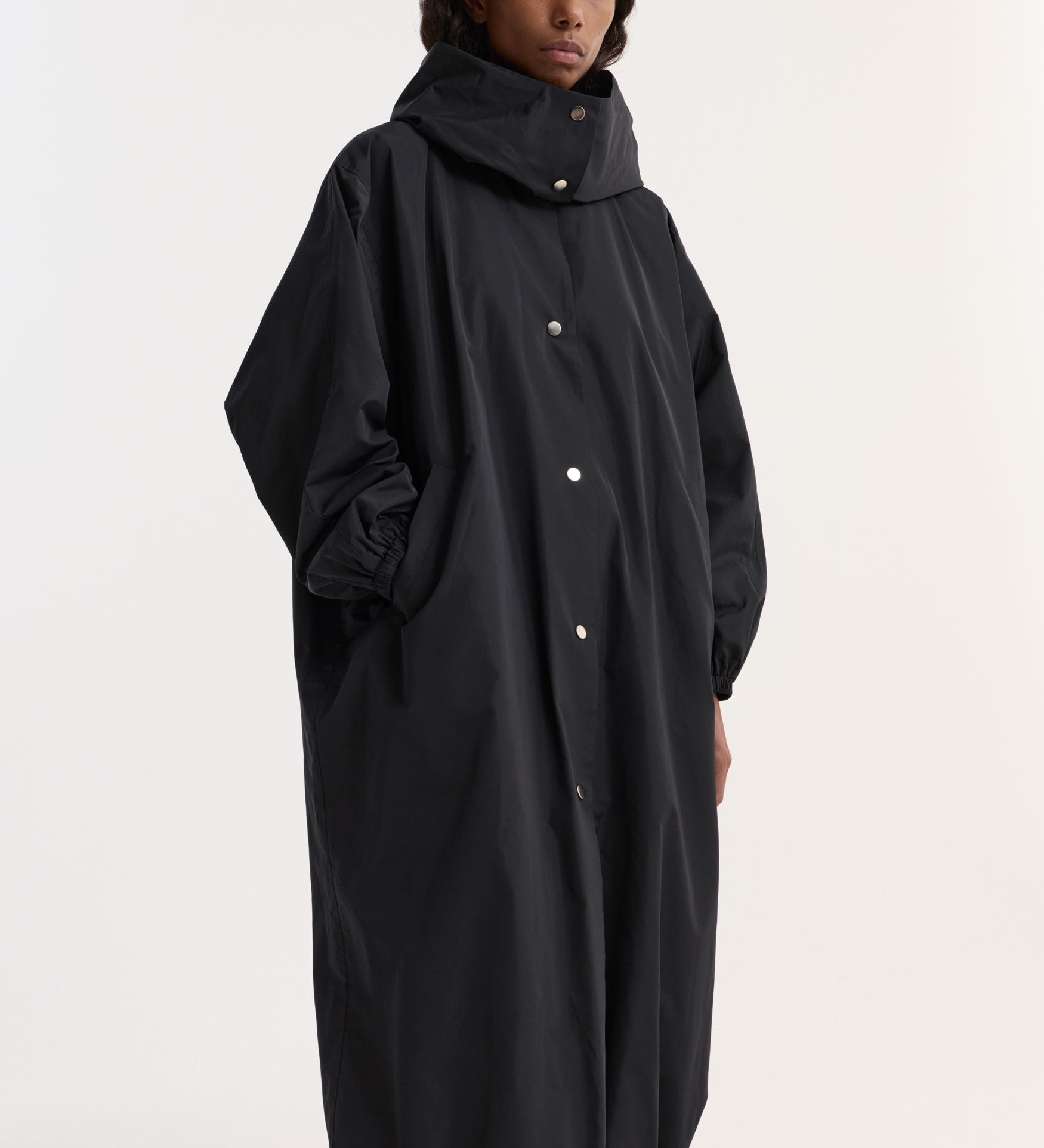 ROHE - Parachute silk - blend coat | black