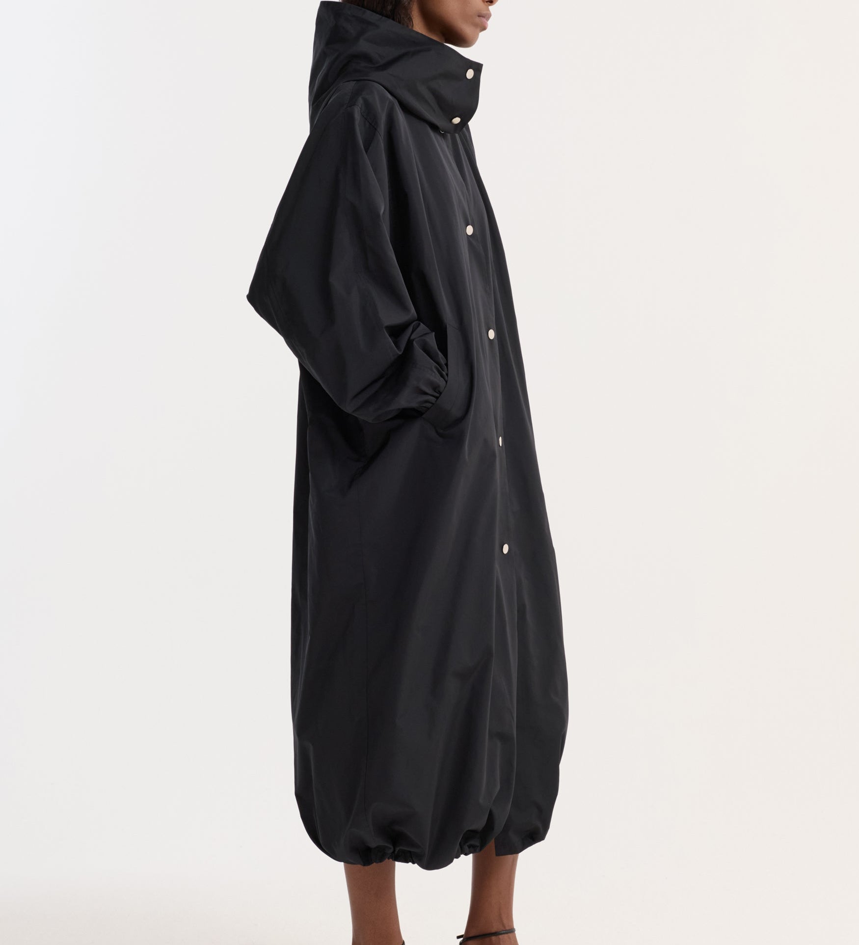 ROHE - Parachute silk - blend coat | black