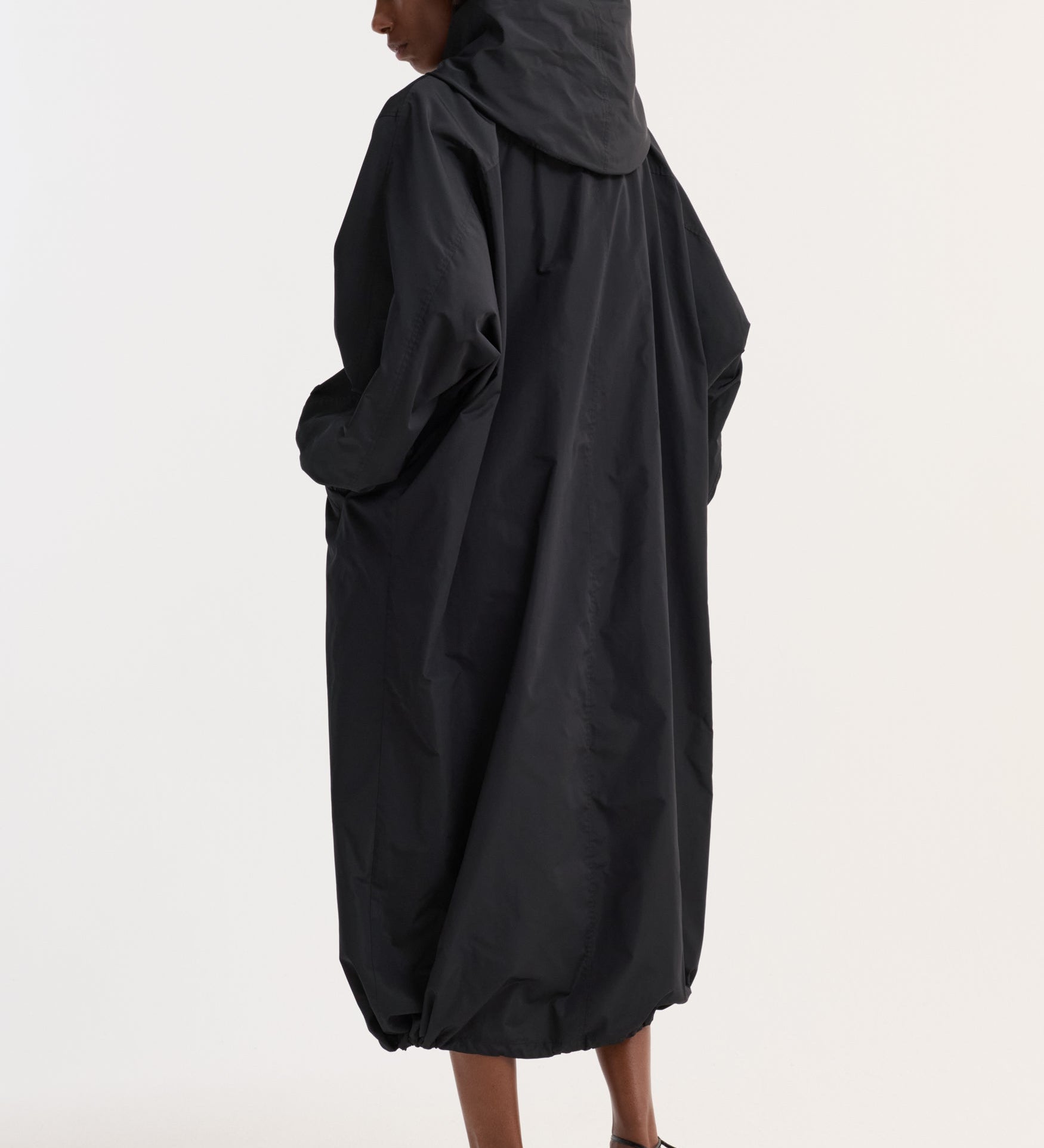 ROHE - Parachute silk - blend coat | black