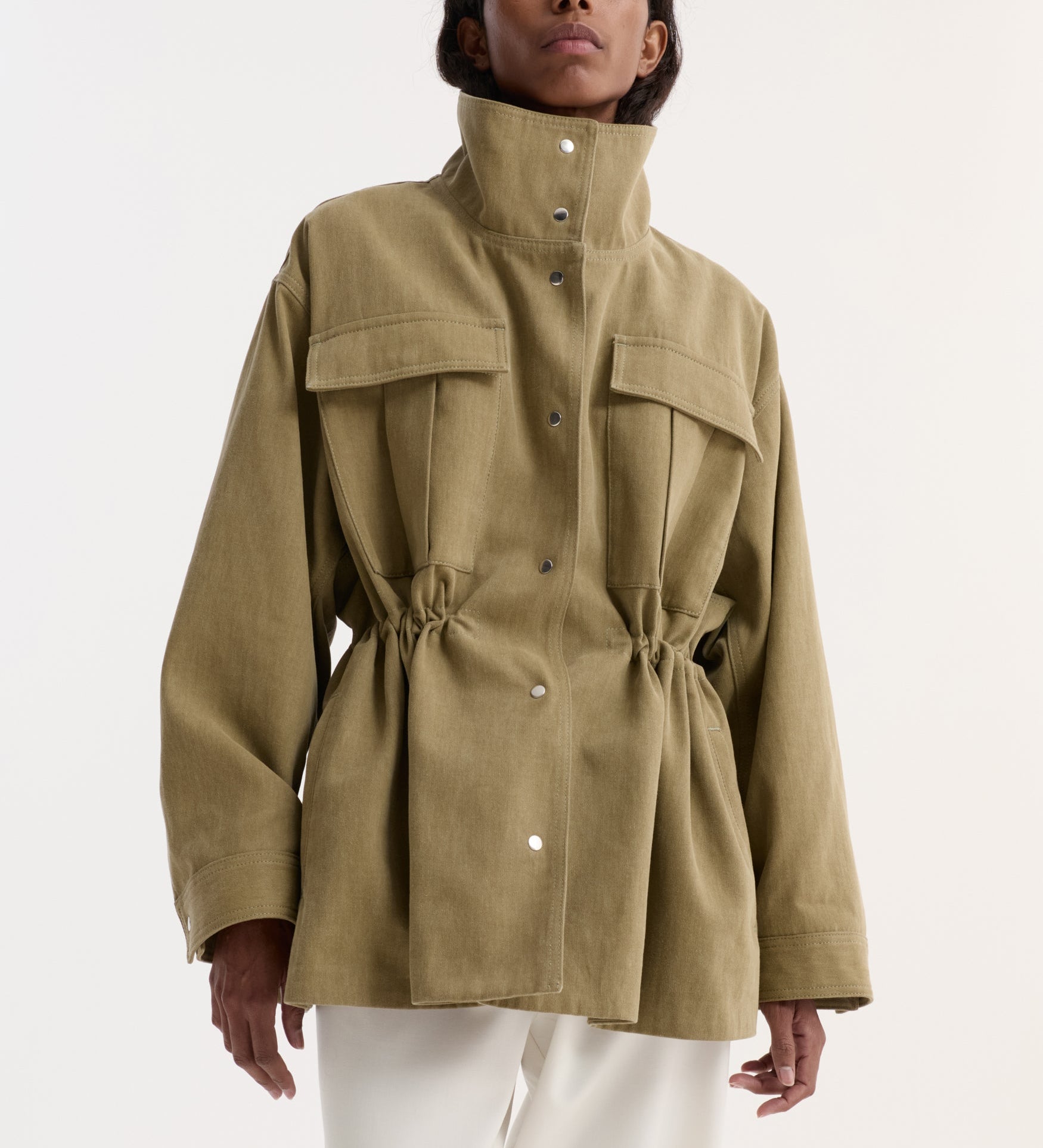 ROHE - Sculptural safari jacket | sage
