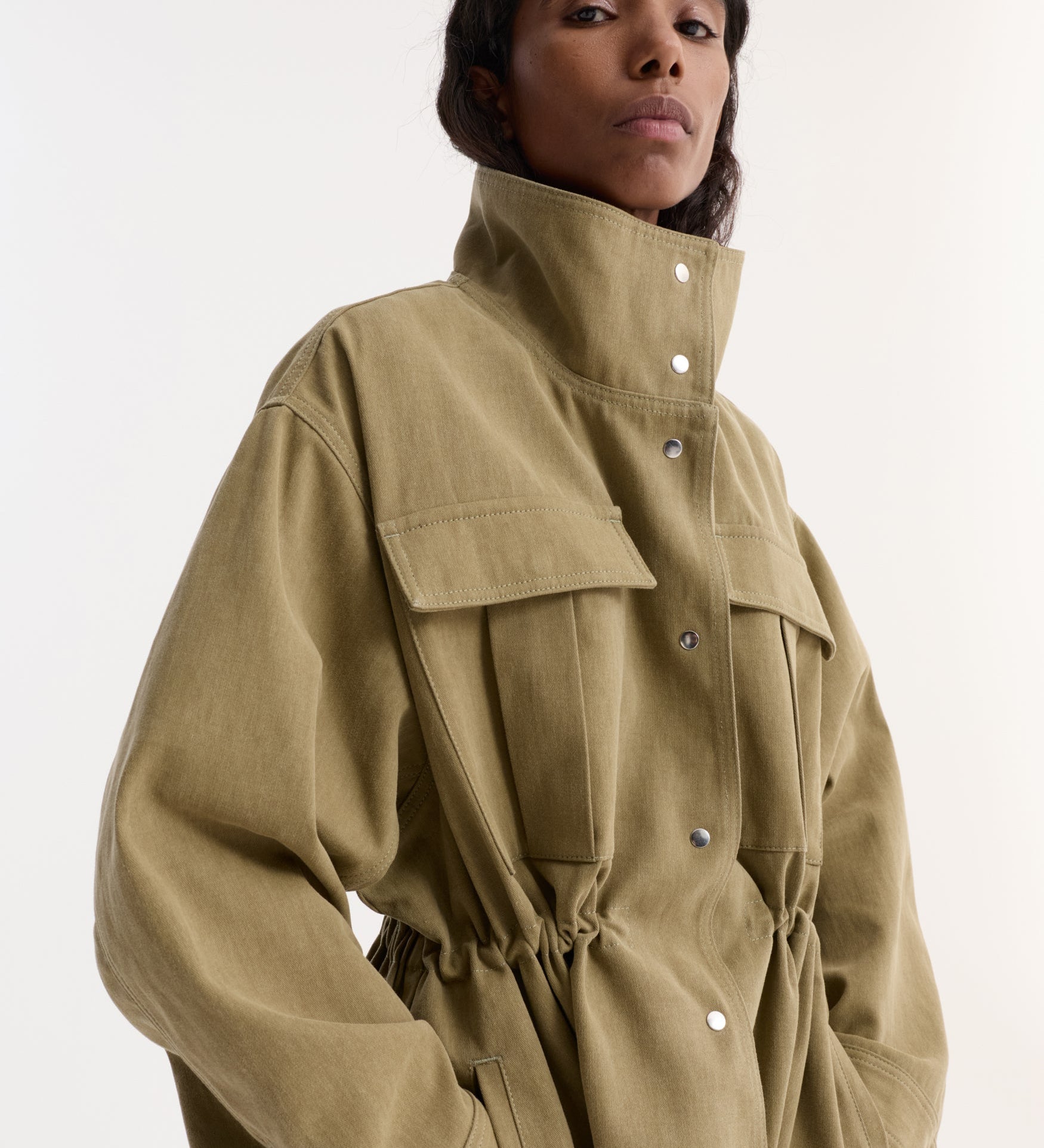 ROHE - Sculptural safari jacket | sage