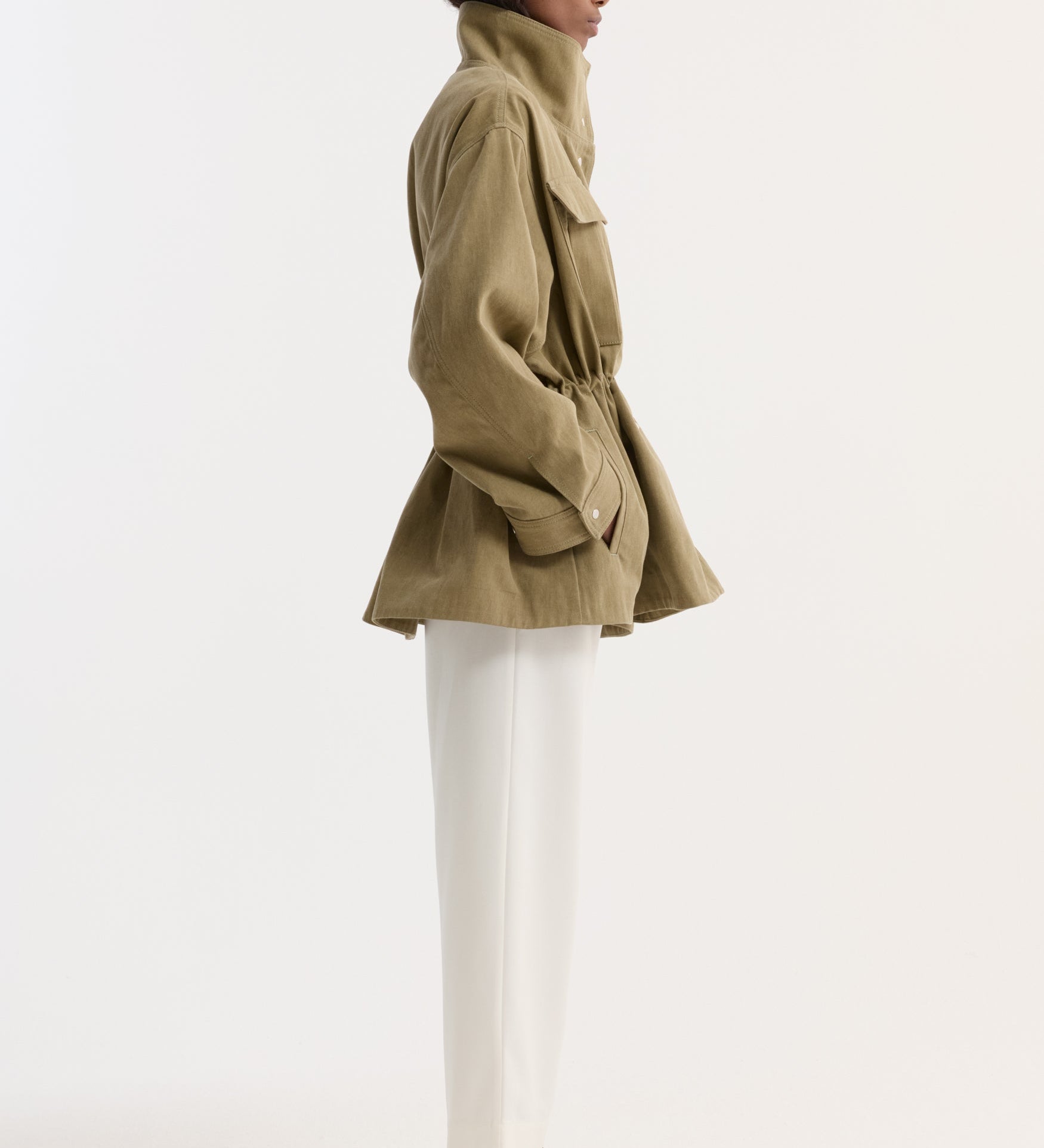 ROHE - Sculptural safari jacket | sage