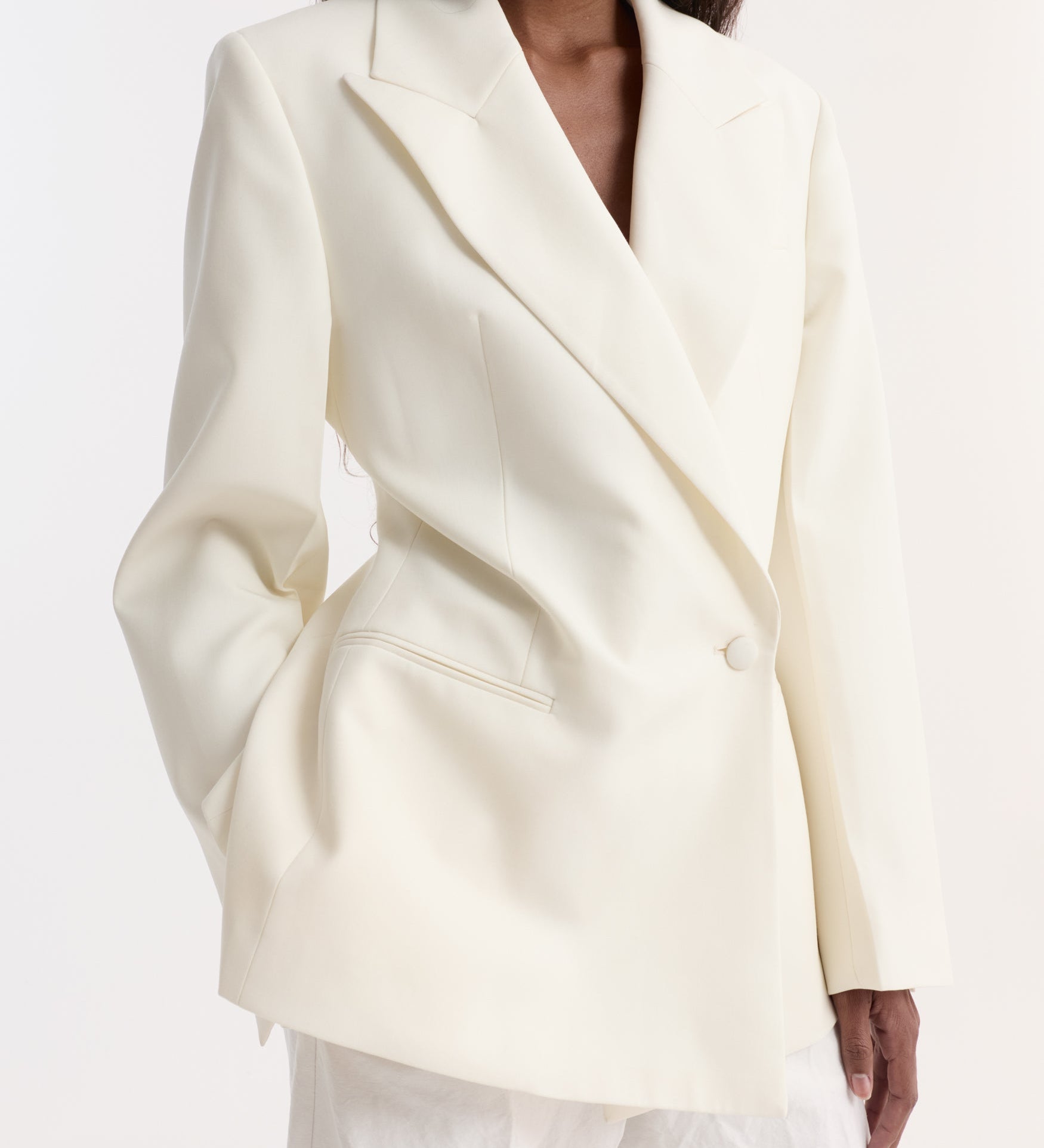 ROHE - Hourglass shaped blazer | off white