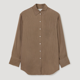 ROHE - Relaxed shaped shirt | brown mini check