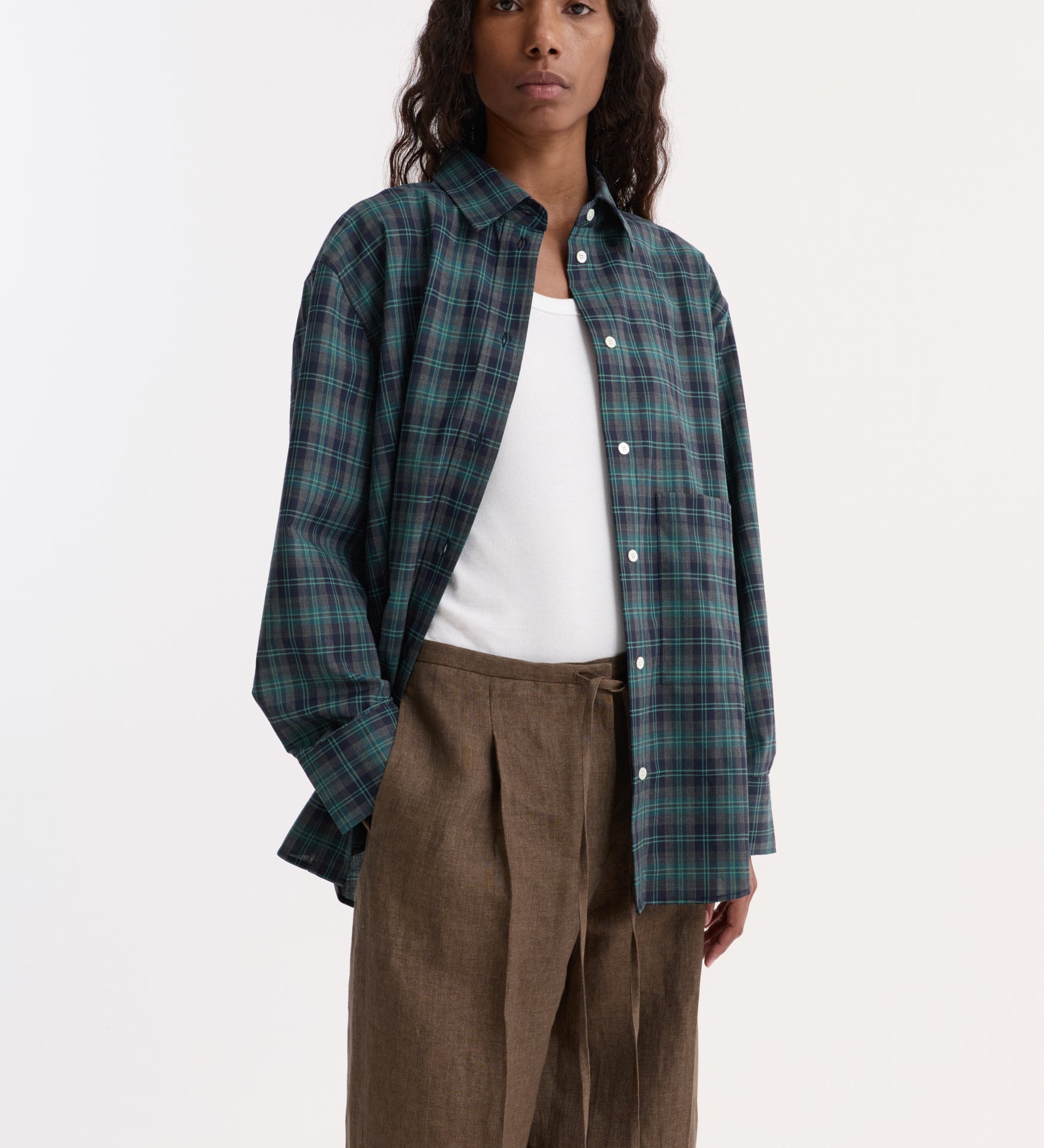 ROHE - Oversized check shirt | retro green check