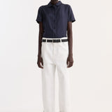 ROHE - Embroidered silk fitted shirt | night