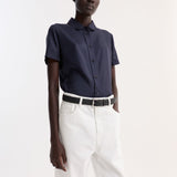 ROHE - Embroidered silk fitted shirt | night